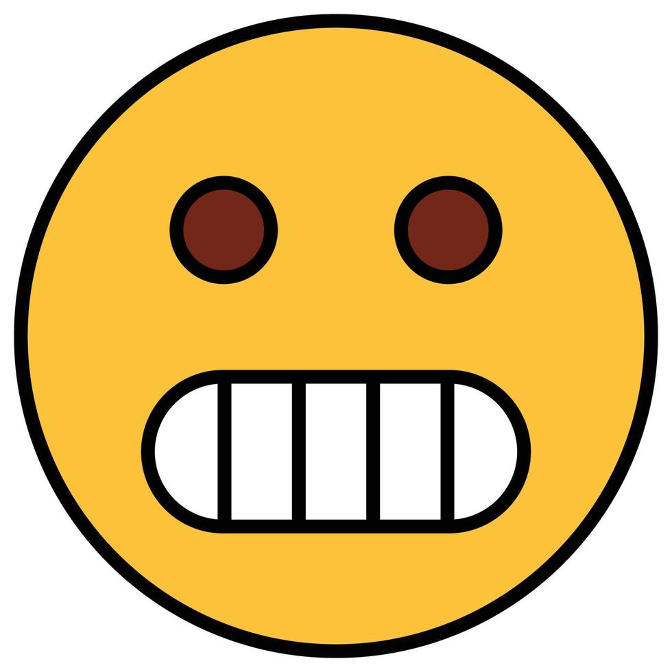 Filled color outline icon for emoji face. vector
