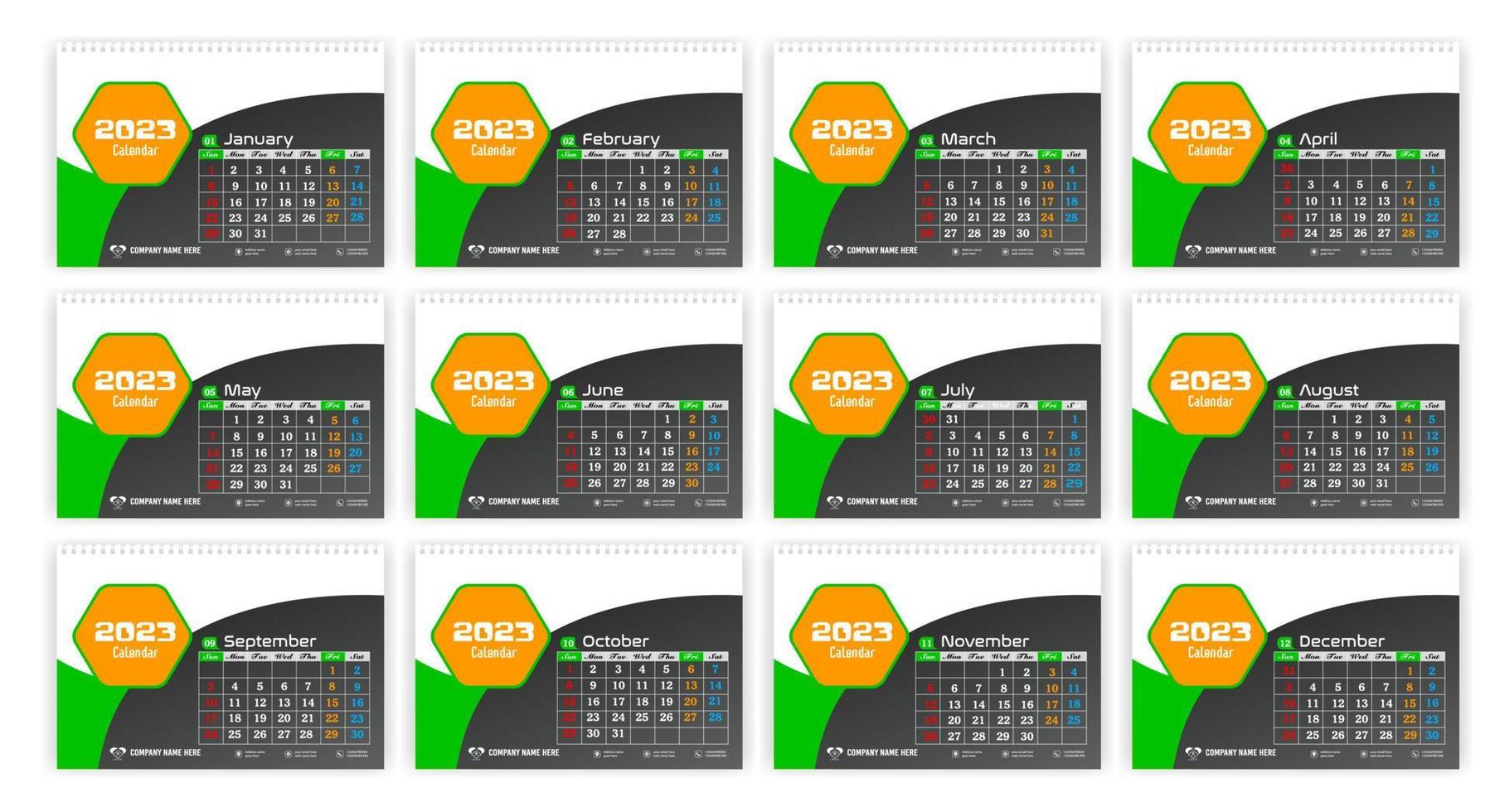 Desk Calendar 2023 Creative design, Simple monthly vertical date Layout