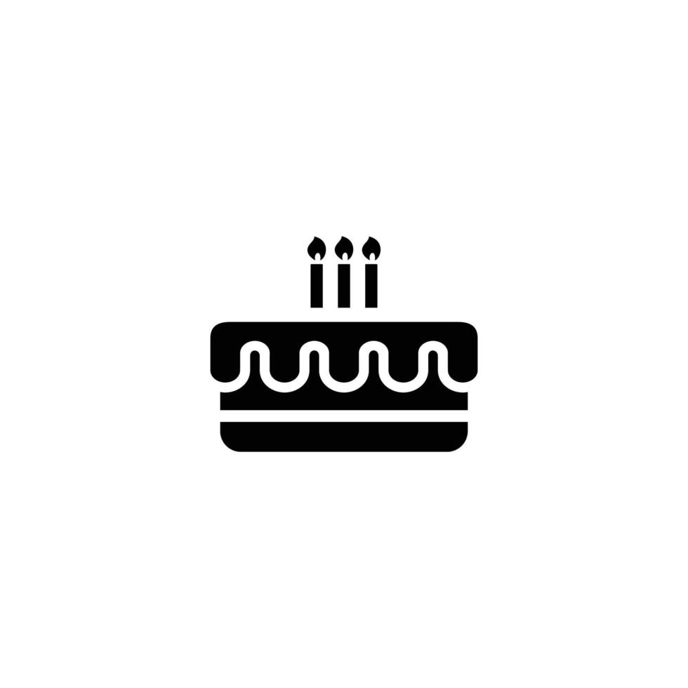 pastel de cumpleaños, icono, vector, ilustración vector