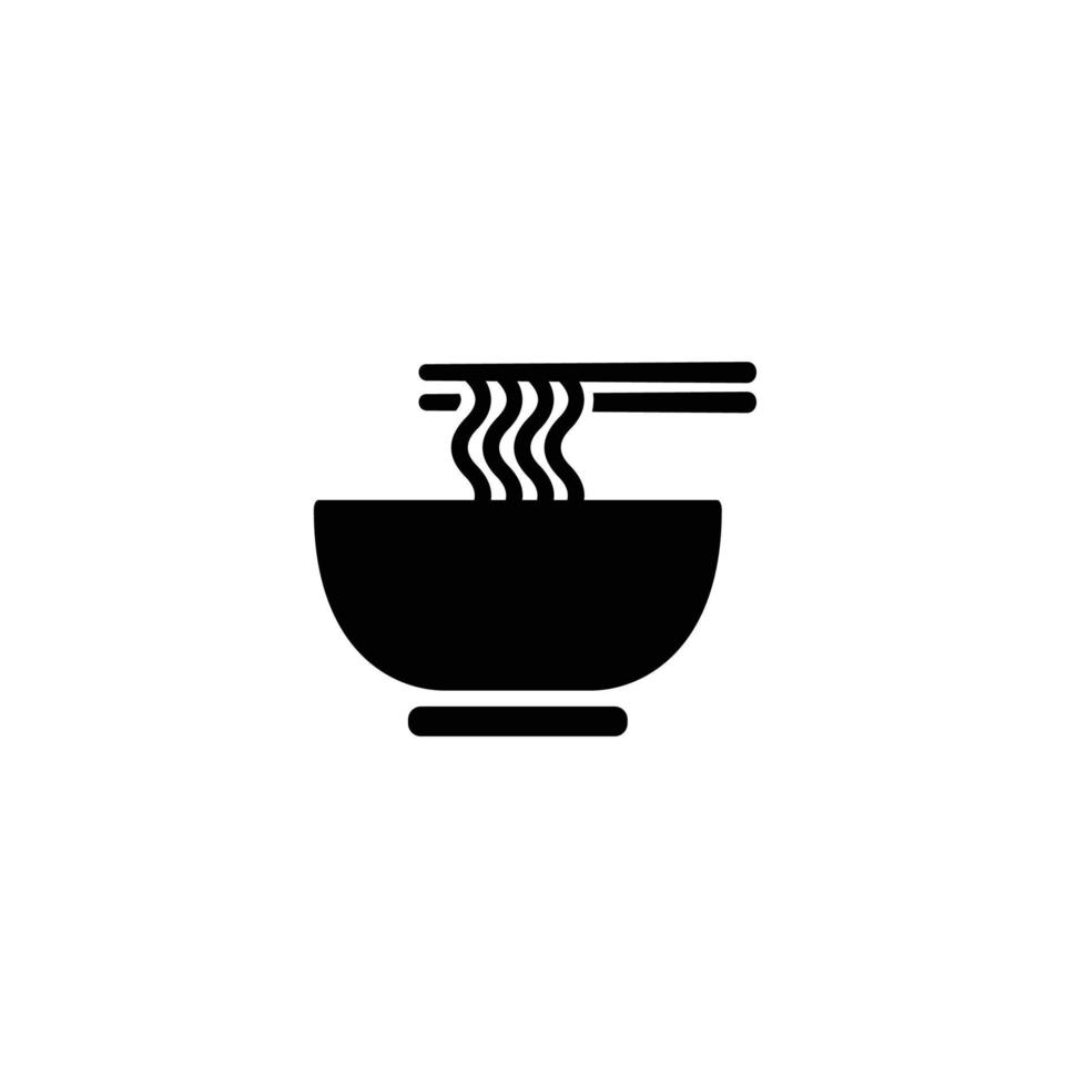 Ilustración de vector de icono plano simple de fideos