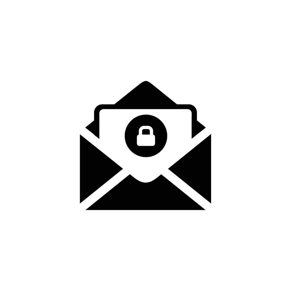 Email simple flat icon vector illustration. Secure email icon. Envelope with padlock sign icon