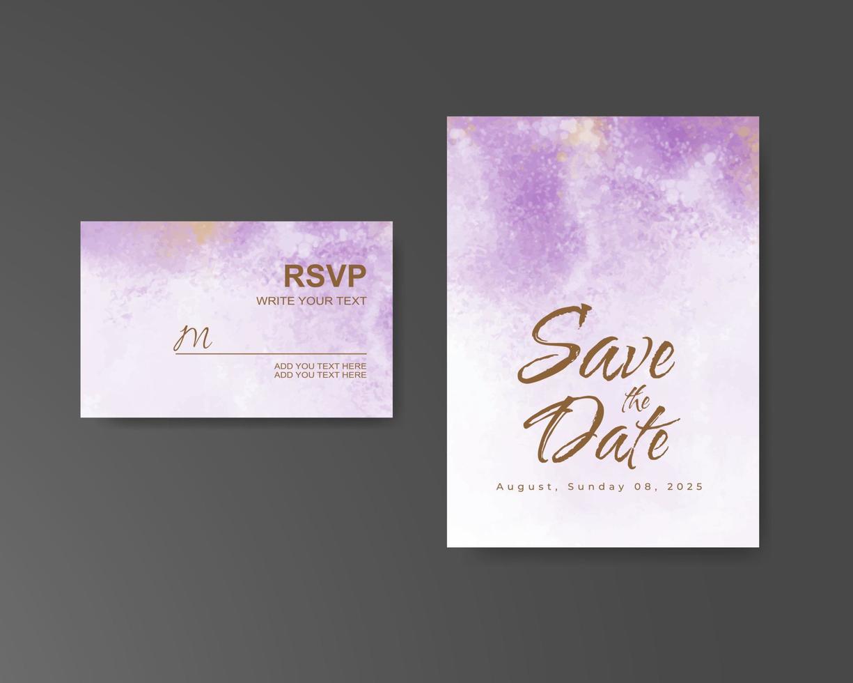 Wedding invitation with abstract watercolor background vector