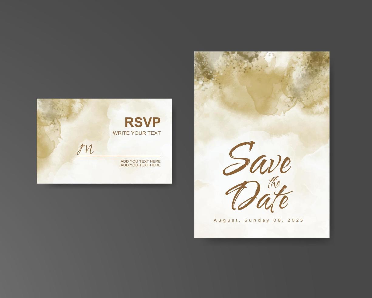 Wedding invitation with abstract watercolor background vector