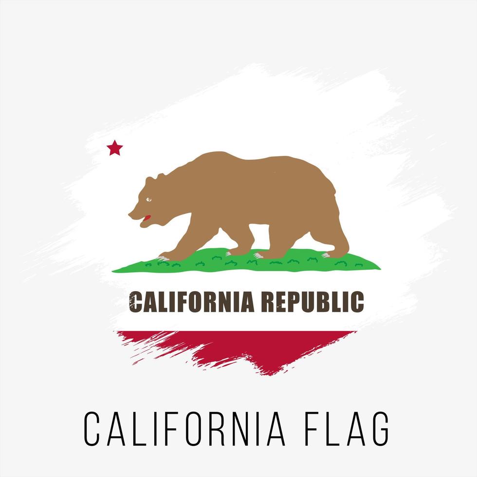 USA State California Grunge Vector Flag Design Template