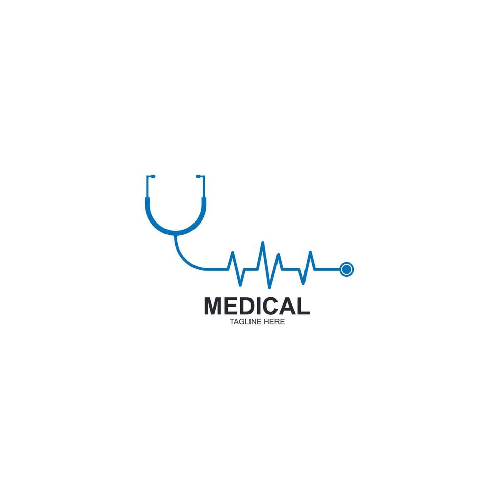 icono de vector de logotipo de estetoscopio para ilustración médica