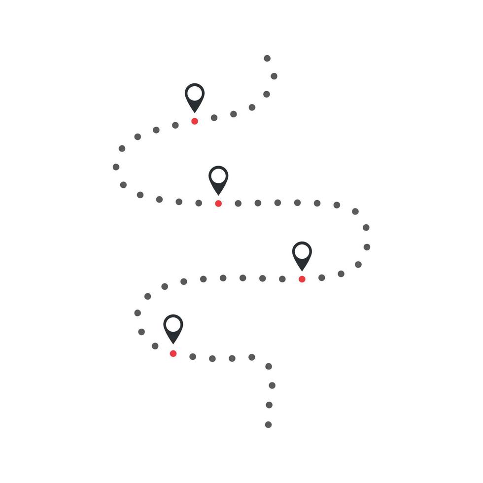 Route line vector template illustration