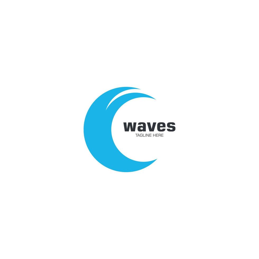 plantilla de logotipo de onda de agua. ilustración de icono de vector
