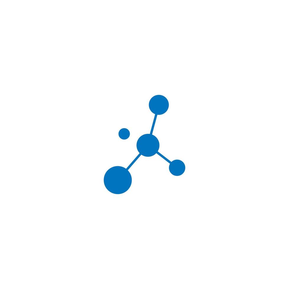 Ilustración de icono de vector de logotipo de molécula azul