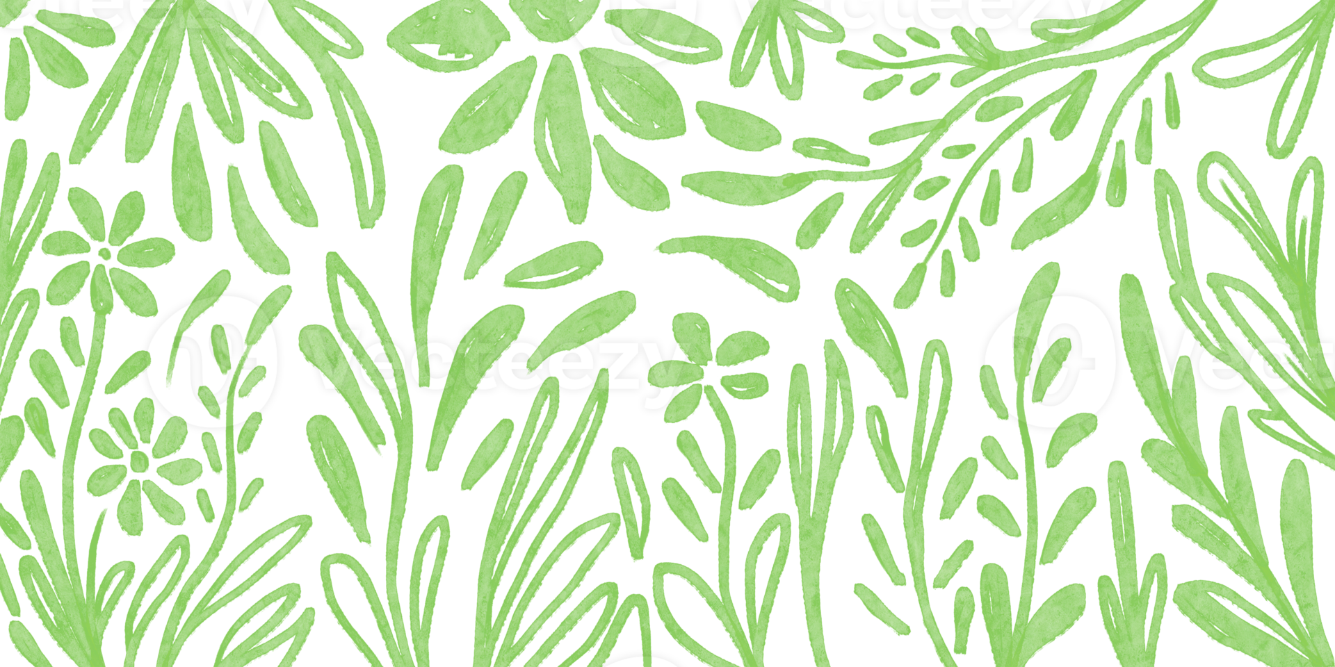 green tropical leaves brush background design png