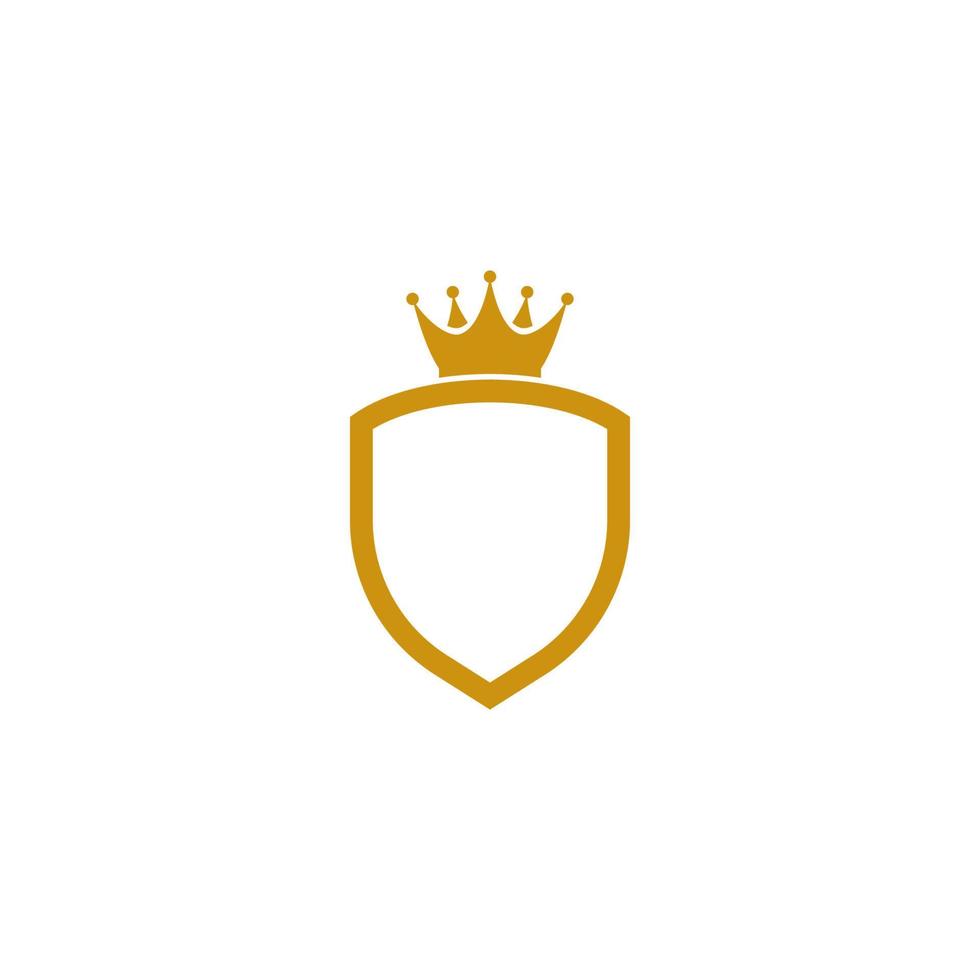 Crown with shield logo vector icon template