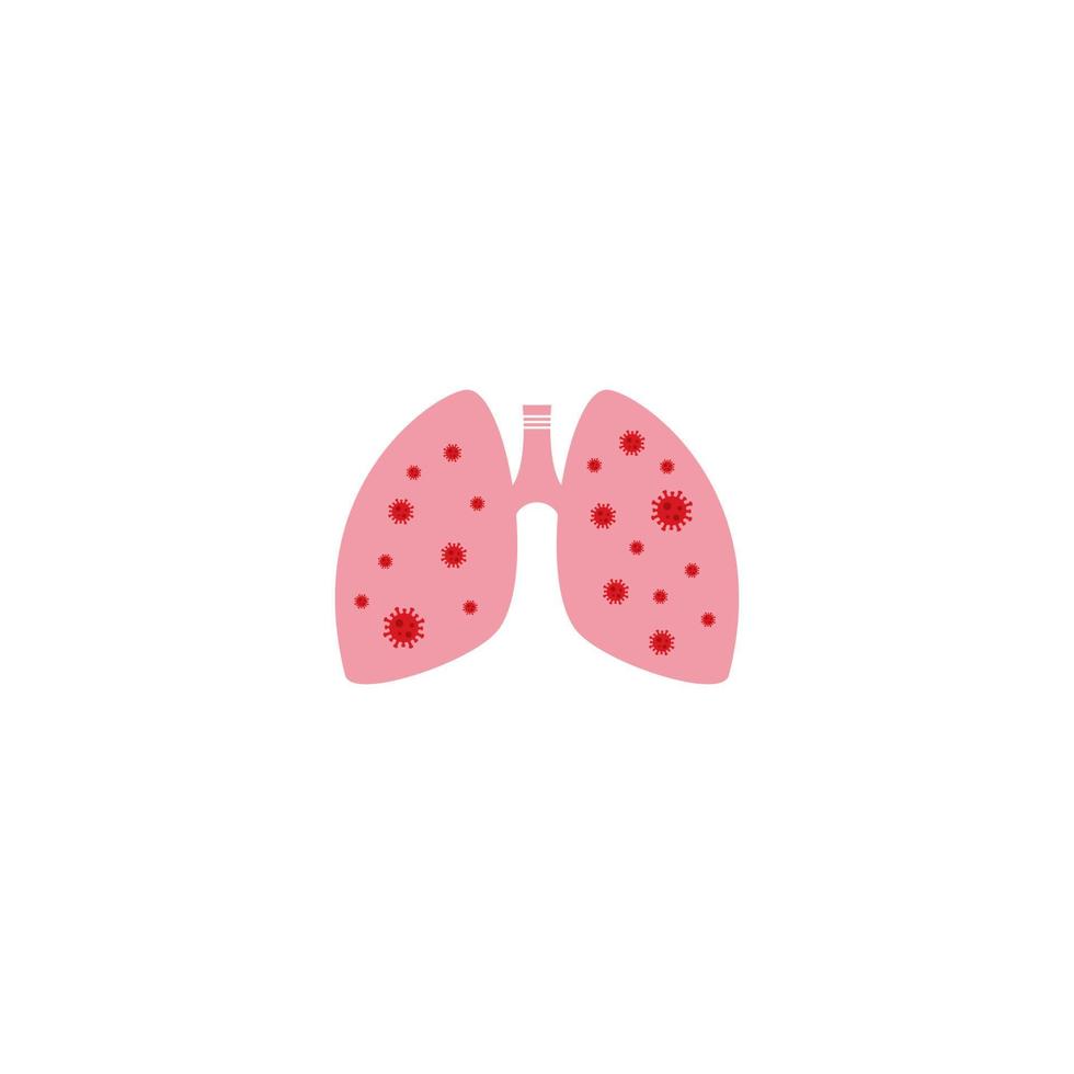 Lungs infected by virus icon template vector icon illustration