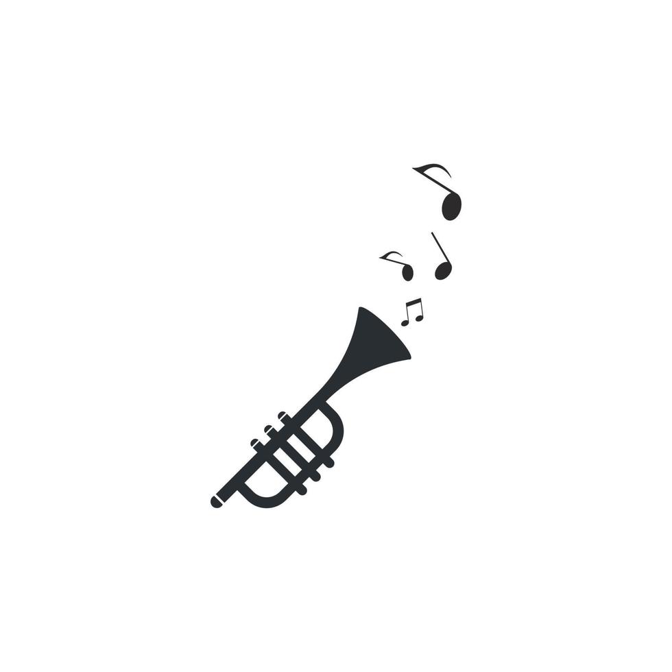 Trumpet logo instrumental vector icon