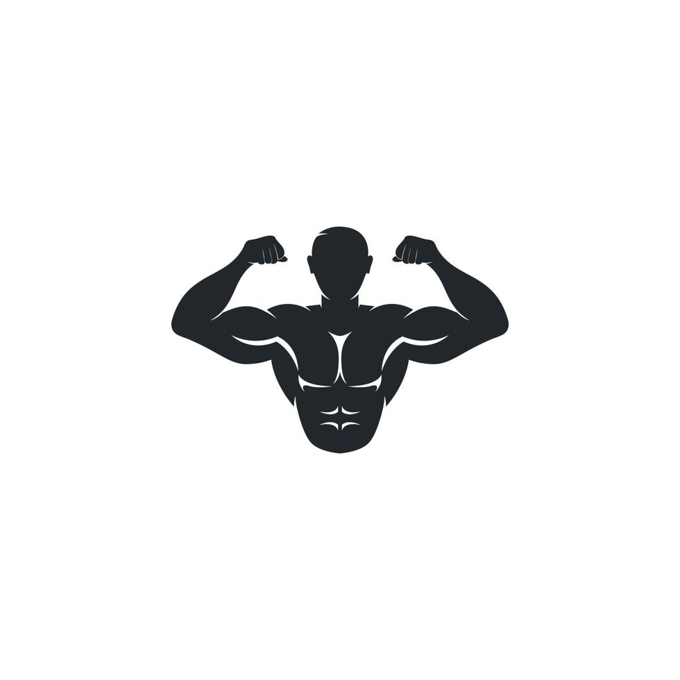 strong man vetor icon logo for fitness centre or bodybuilder concept illustration vector