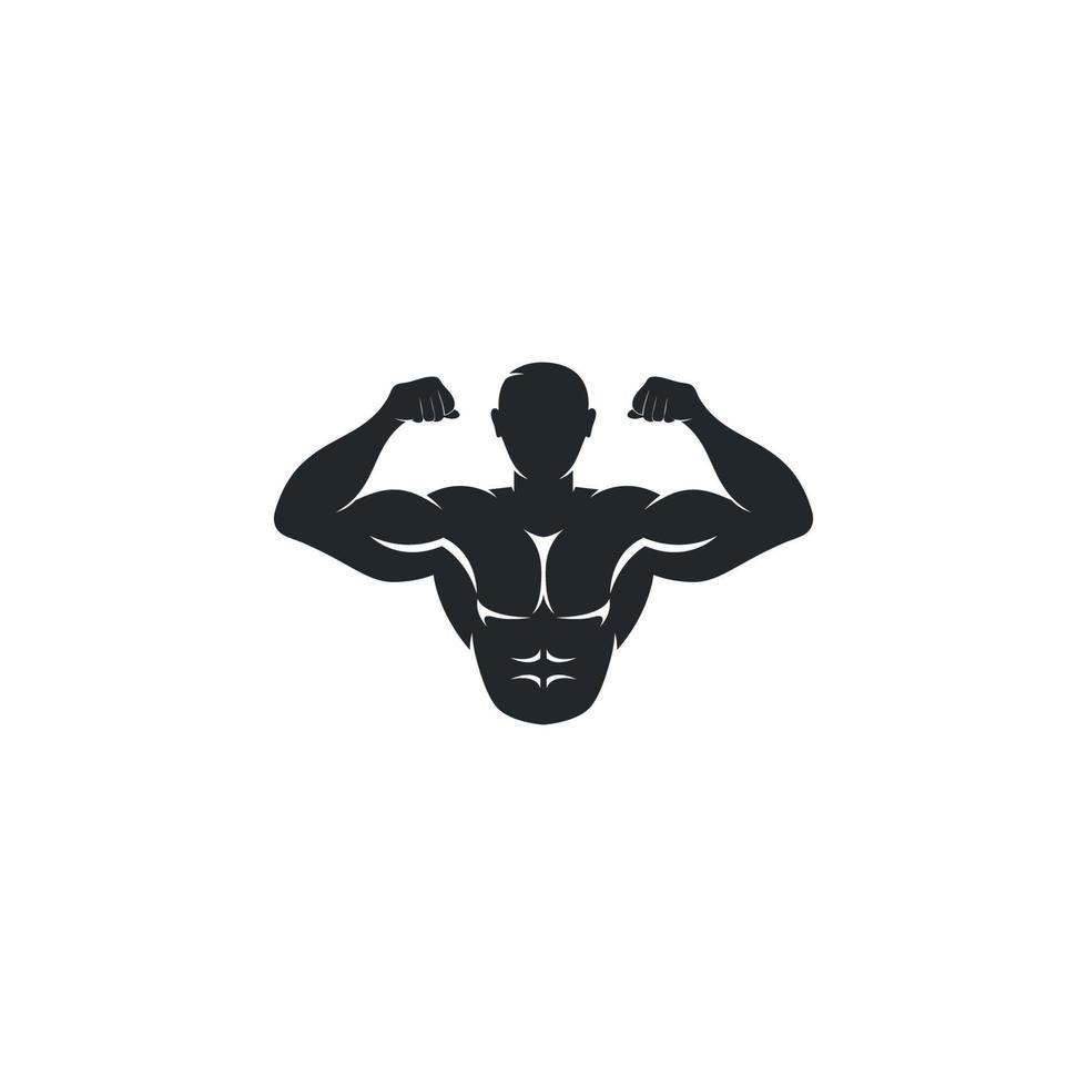 logotipo de icono vetor de hombre fuerte para gimnasio o ilustración de concepto de culturista vector