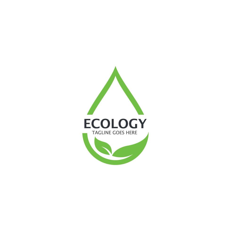 plantilla de logotipo de hoja de árbol ecológico vector