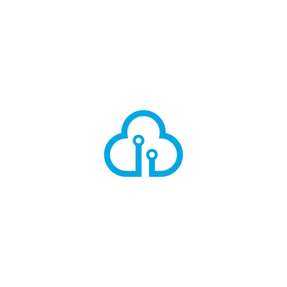 vector cloud technology logo template illustration