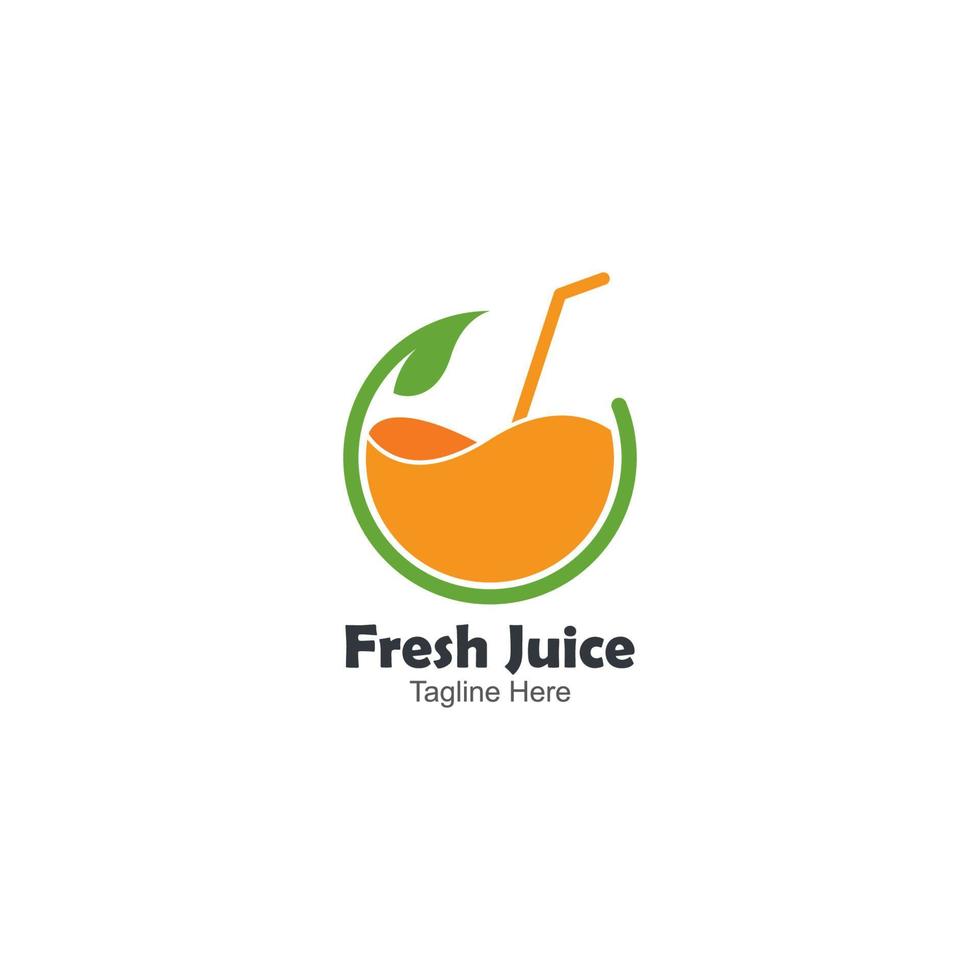 orange juice logo icon vector template