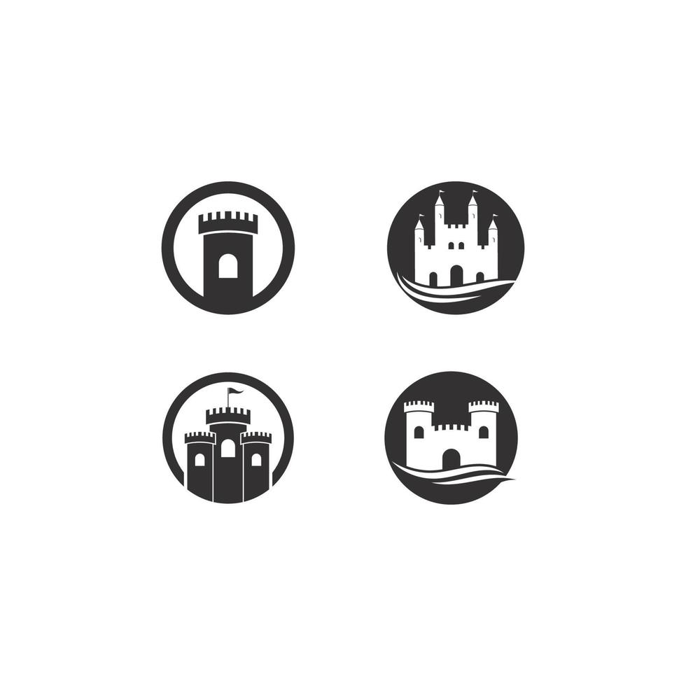 ilustración del icono del vector del logotipo del castillo