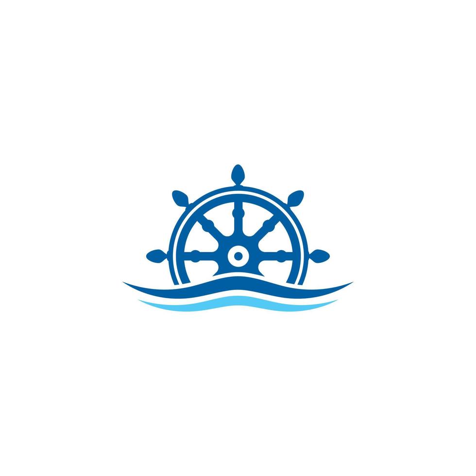 plantilla de ilustración de icono de vector de logotipo de navegación de dirección de barco