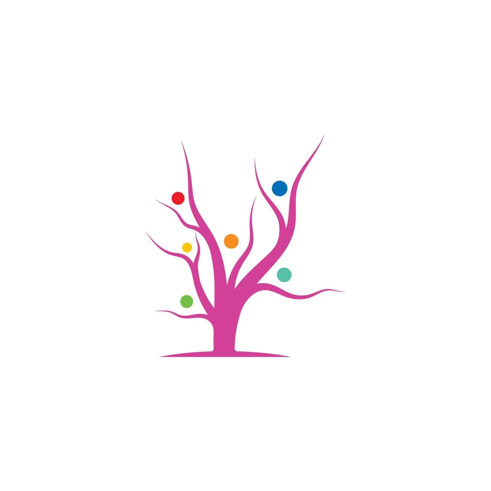 family tree logo template vector