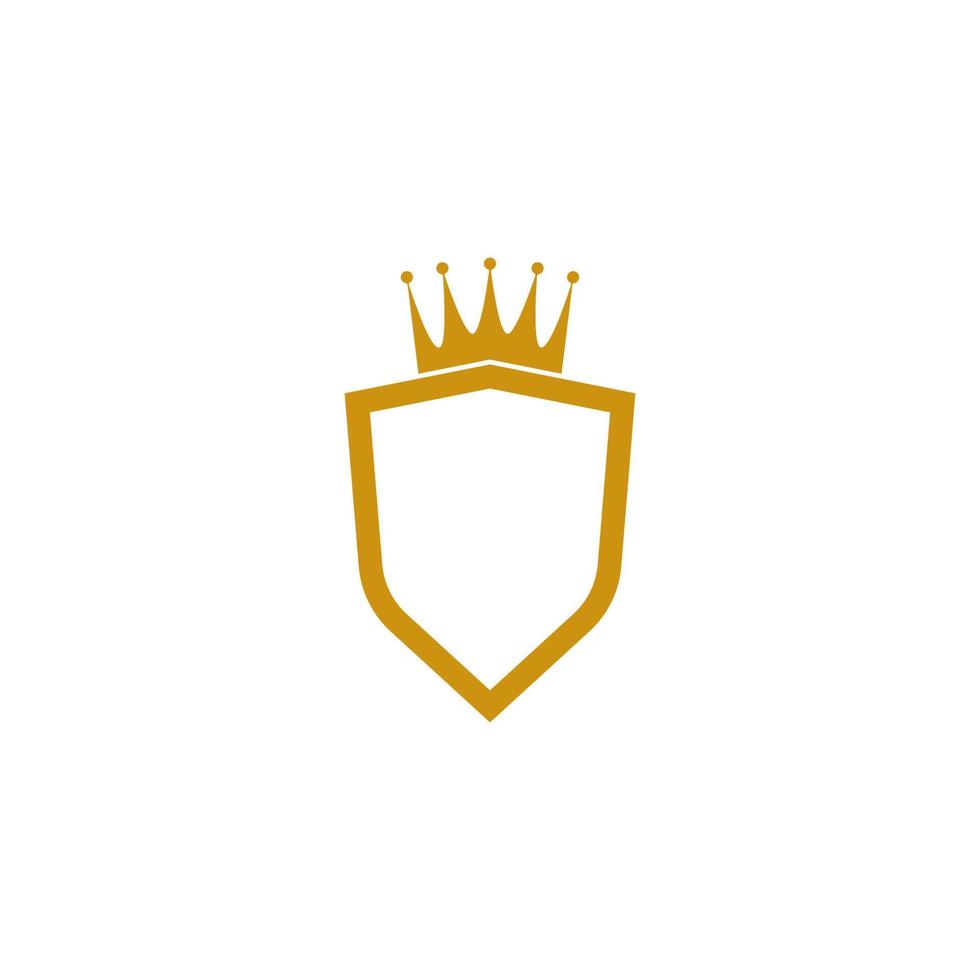 corona con plantilla de icono de vector de logotipo de escudo