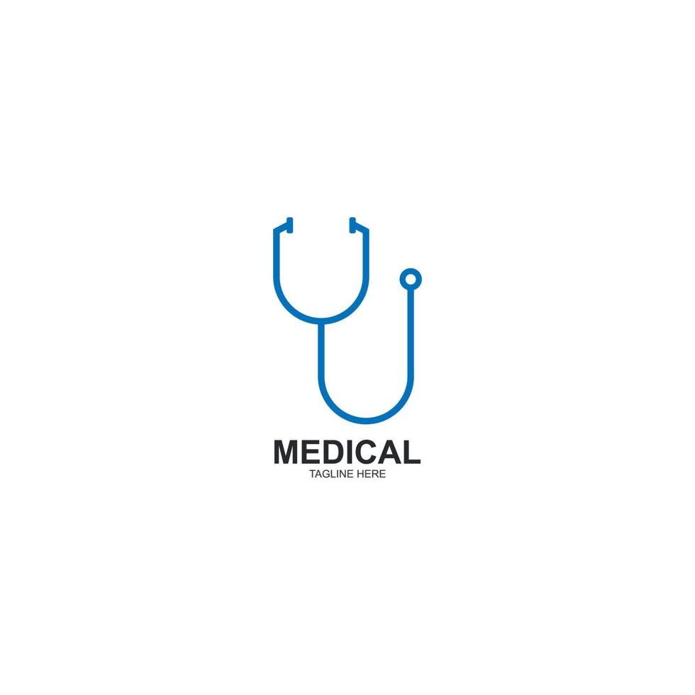 icono de vector de logotipo de estetoscopio para ilustración médica