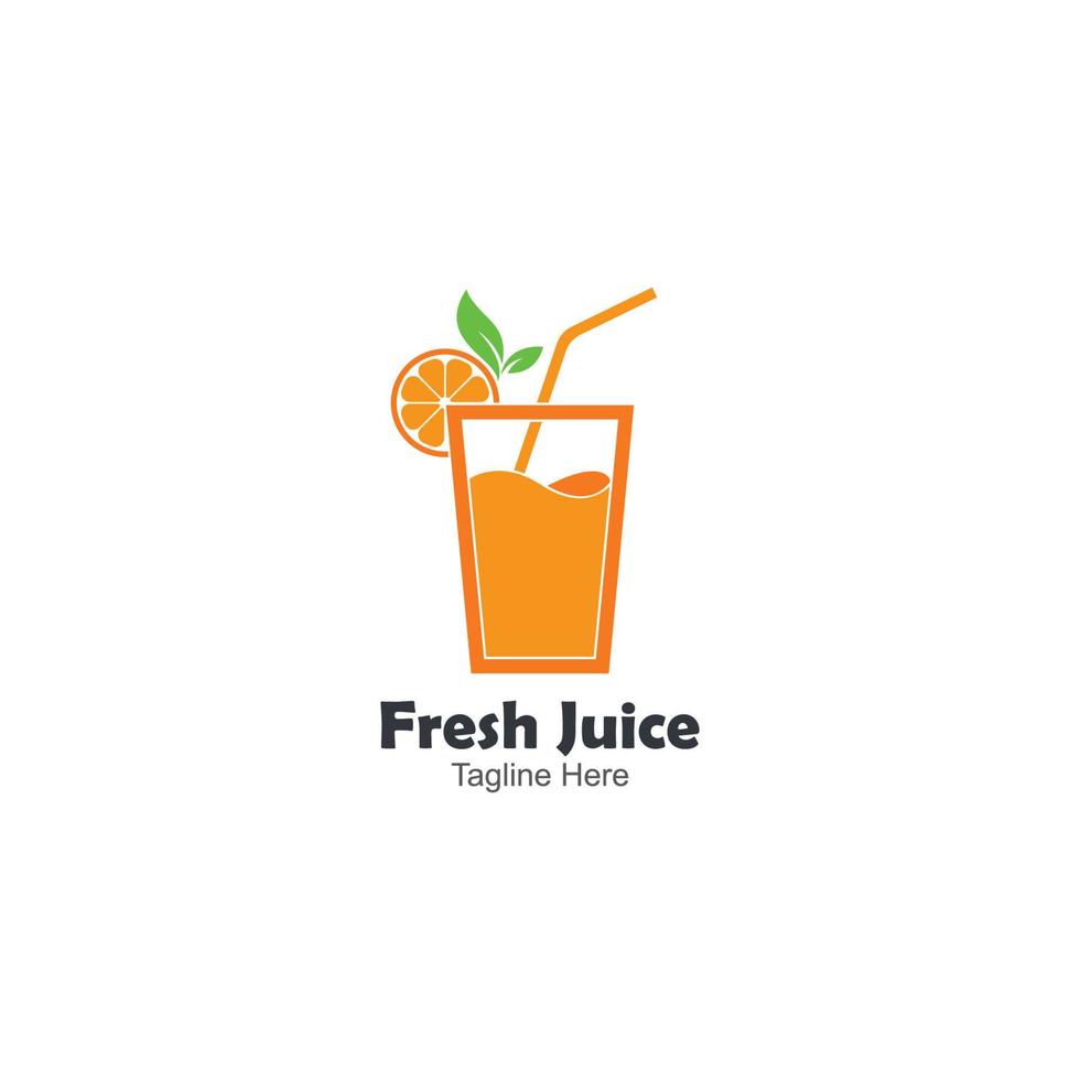 plantilla de vector de icono de logotipo de jugo de naranja