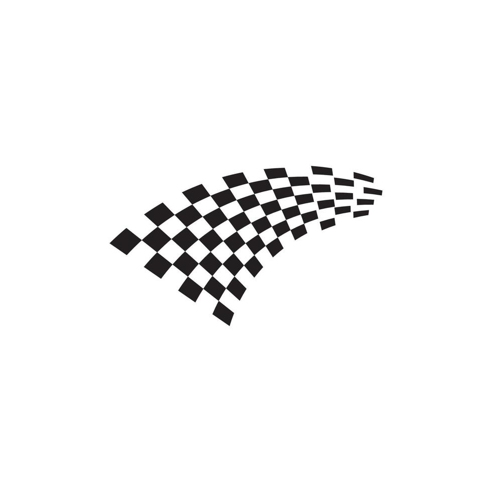 icono de la bandera de carrera, logotipo de la bandera de carrera de diseño simple vector
