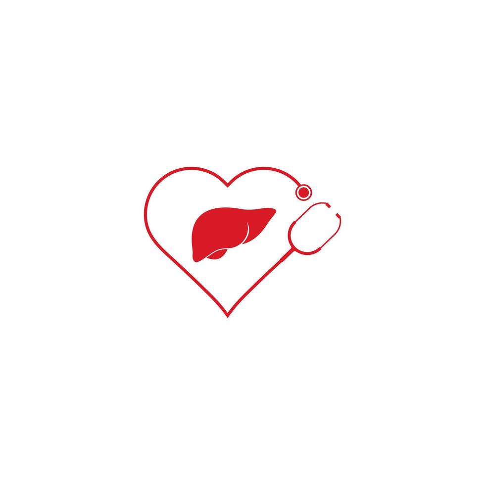 logotipo de hígado, icono de vector de cuidado de hígado ilustración simple