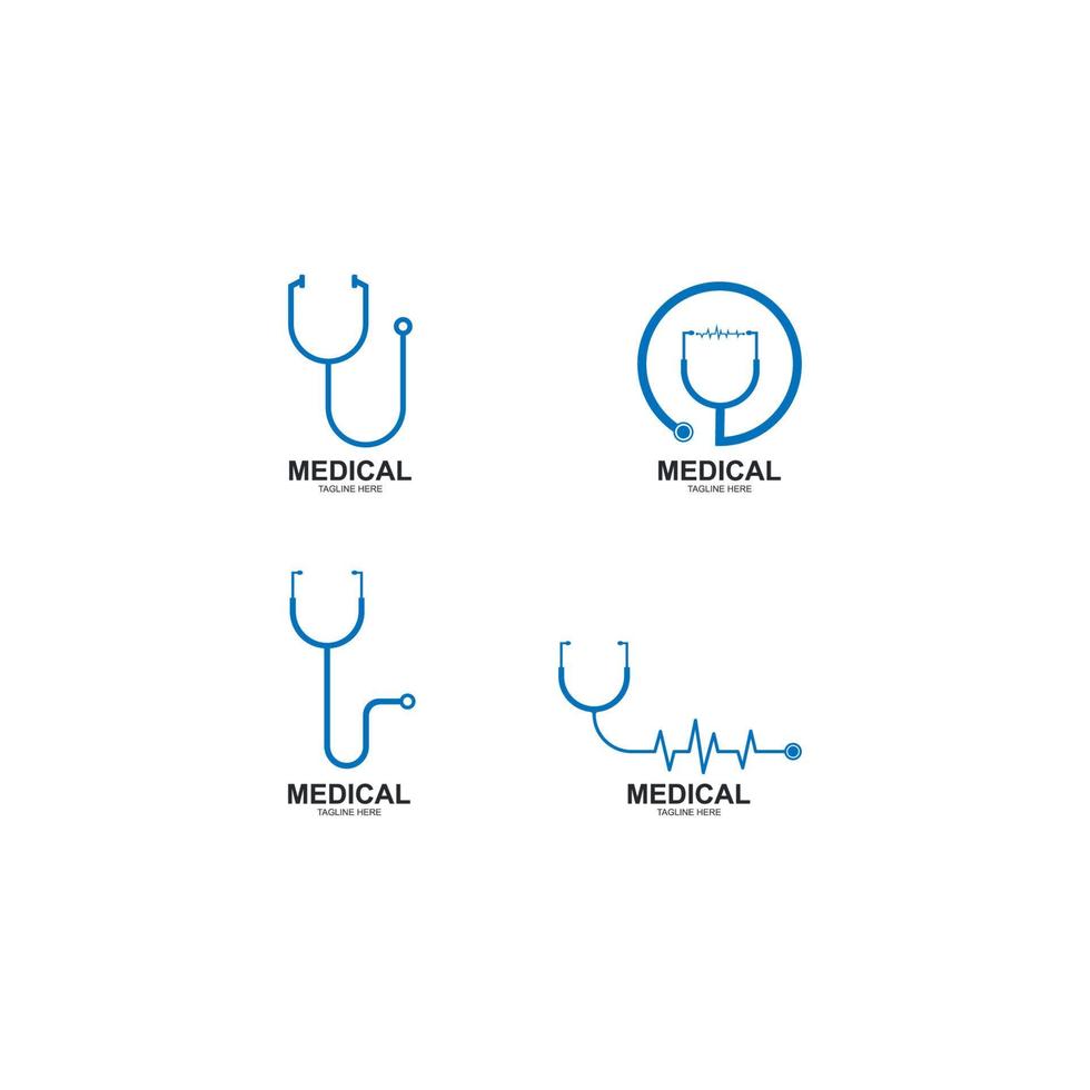 icono de vector de logotipo de estetoscopio para ilustración médica