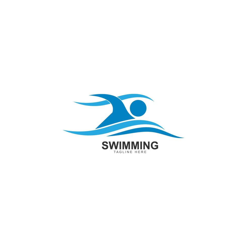 swimming logo vector icon illustration