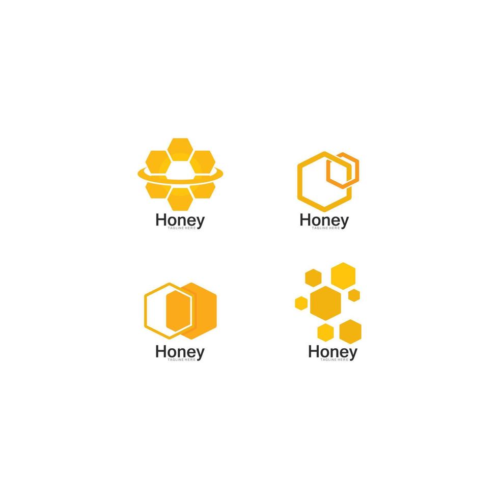 Honey comb logo vector icon concept