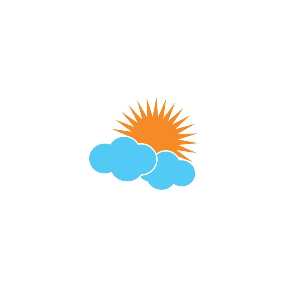 sol logo icono vector con nube