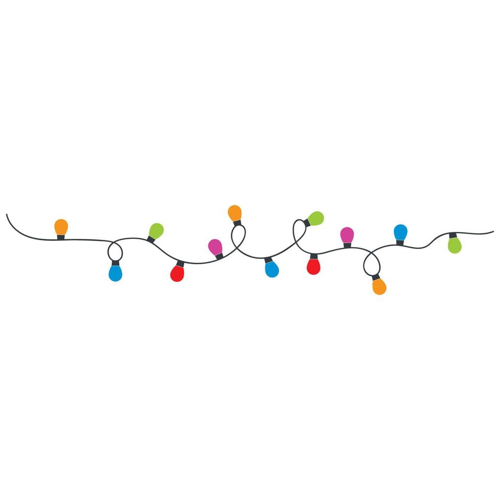 Christmas lights bulbs. Colorful christmas lights bulbs isolated vector illustration