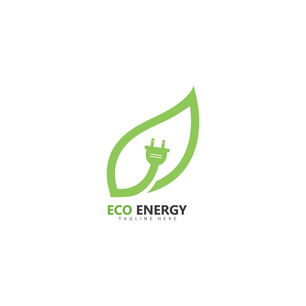 Ilustración de icono de vector de plantilla de logotipo de energía ecológica