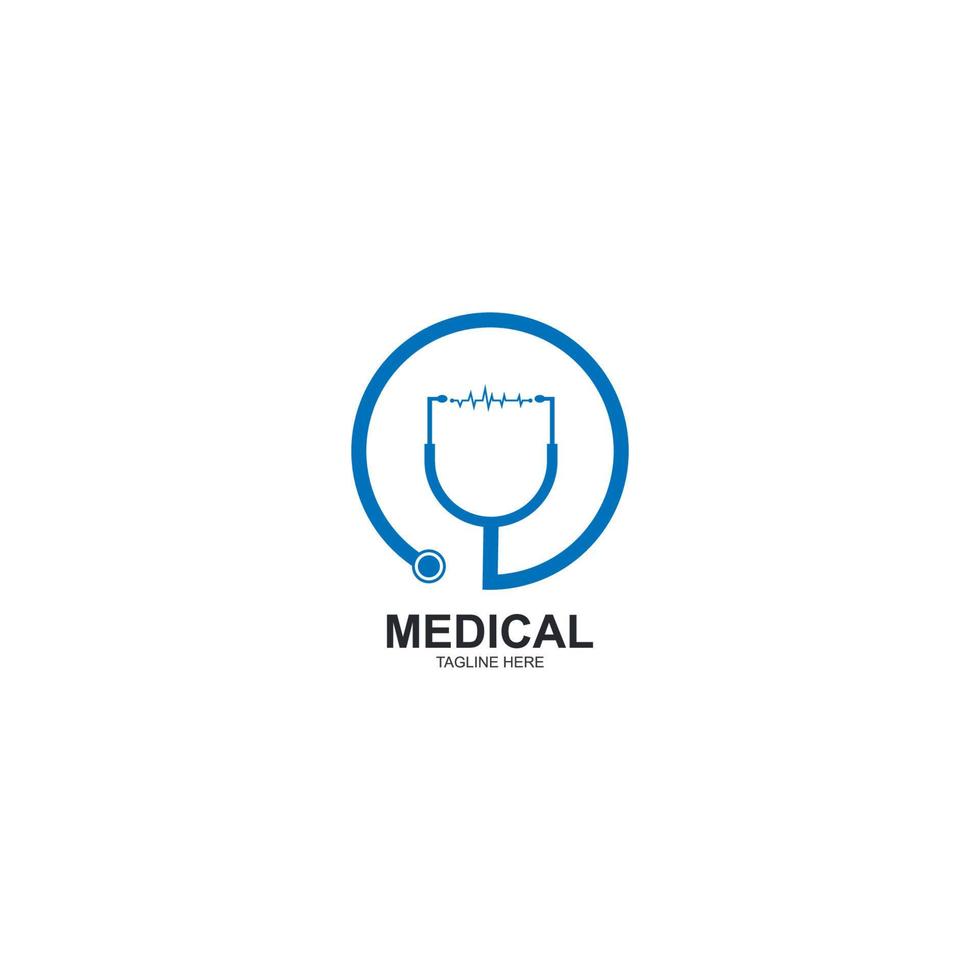 stethoscope logo vector icon for medical illustration