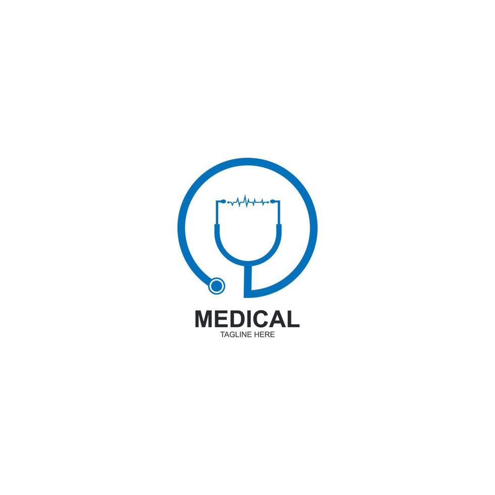 icono de vector de logotipo de estetoscopio para ilustración médica