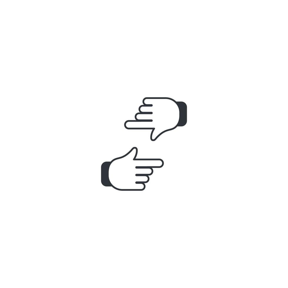 Hand gesture icon logo simple template vector