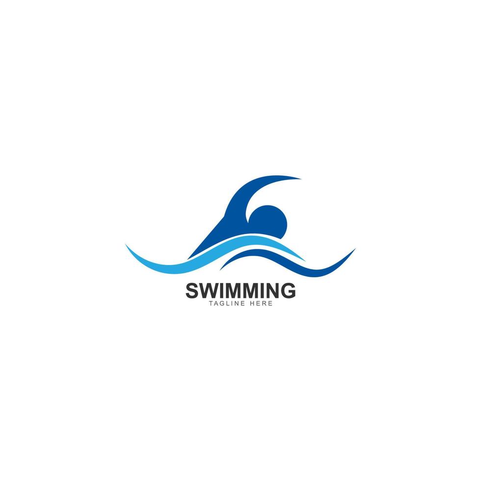 swimming logo vector icon illustration