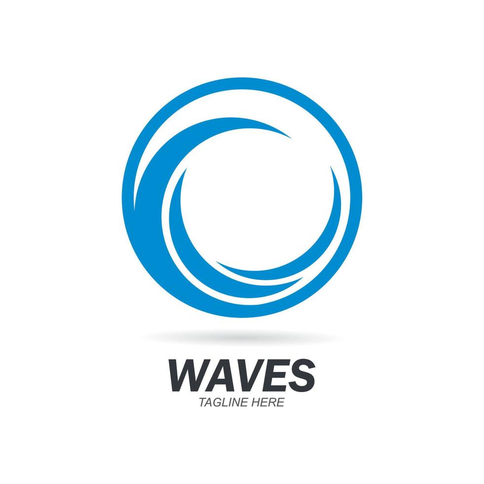 plantilla de logotipo de onda de agua. ilustración de icono de vector