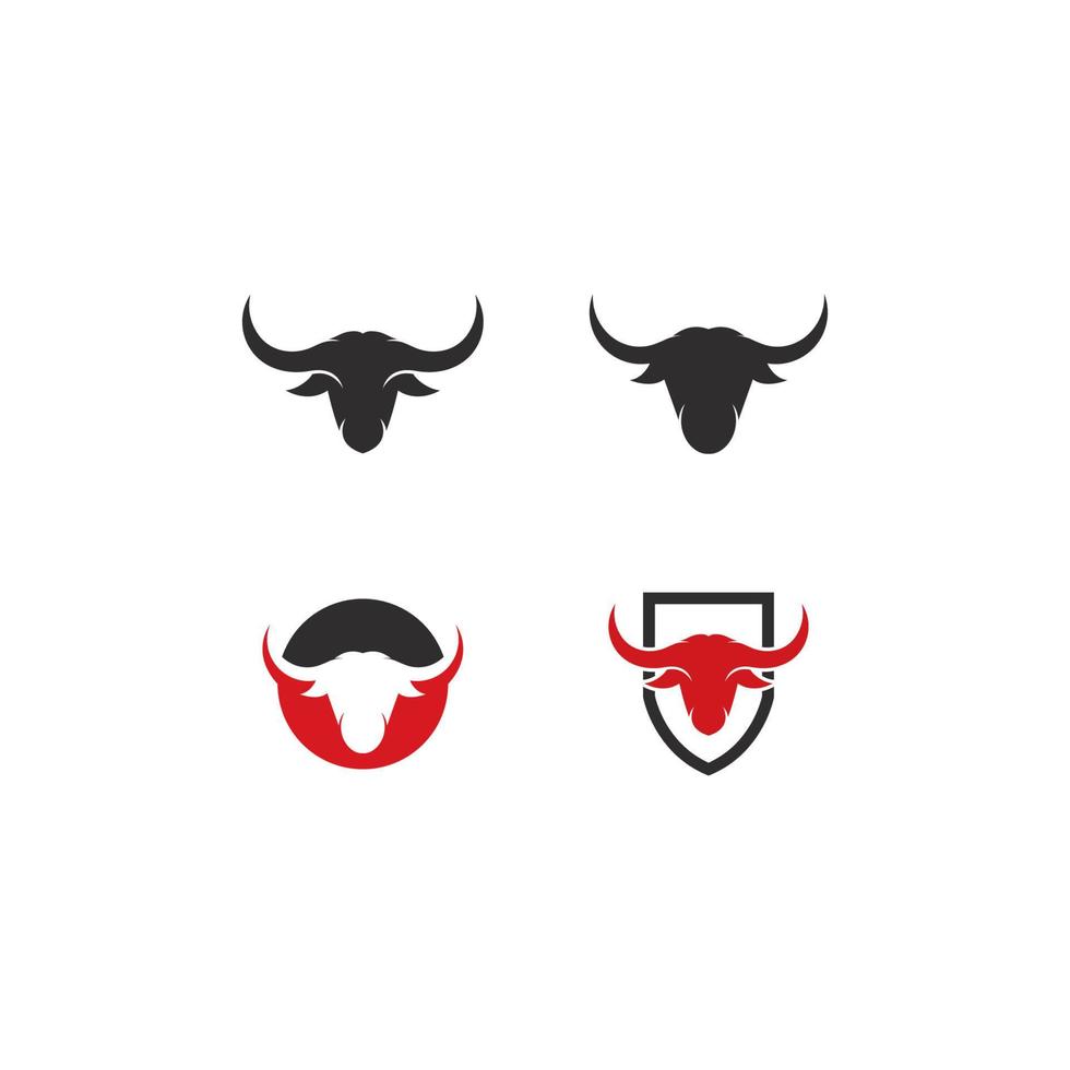 ilustración de icono de vector de logotipo de cabeza de toro