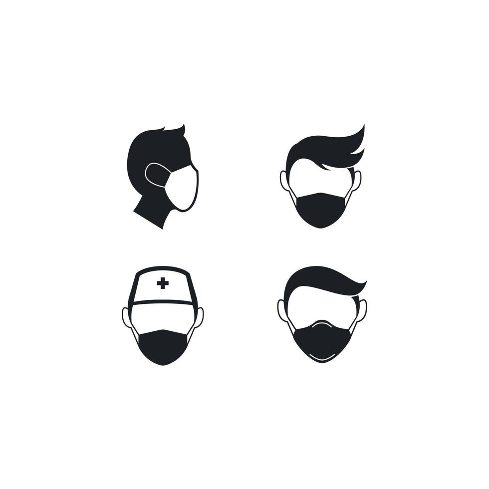 la gente usa la plantilla de icono de vector de logotipo de máscara