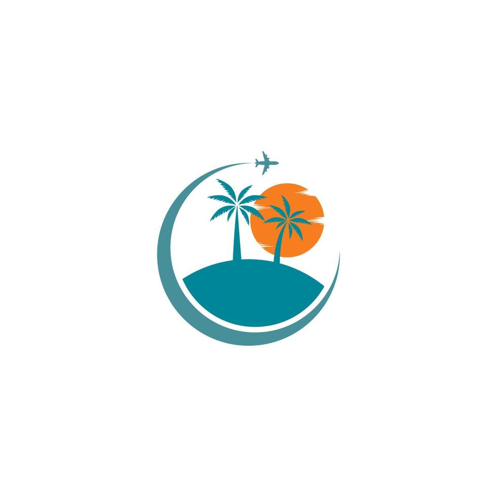 plantilla de icono de vector de concepto de logotipo de viaje de verano