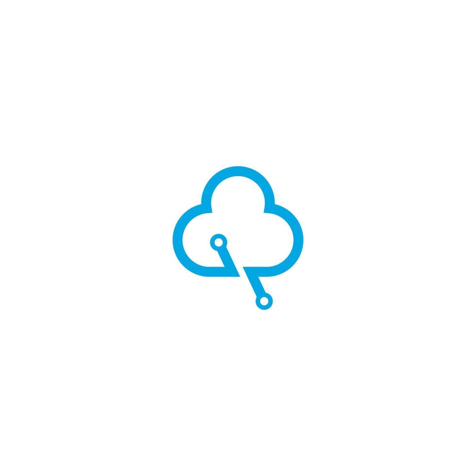 vector cloud technology logo template illustration