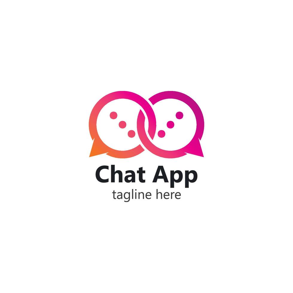 Speech bubble for Chat App. Vector logo design. Business concept