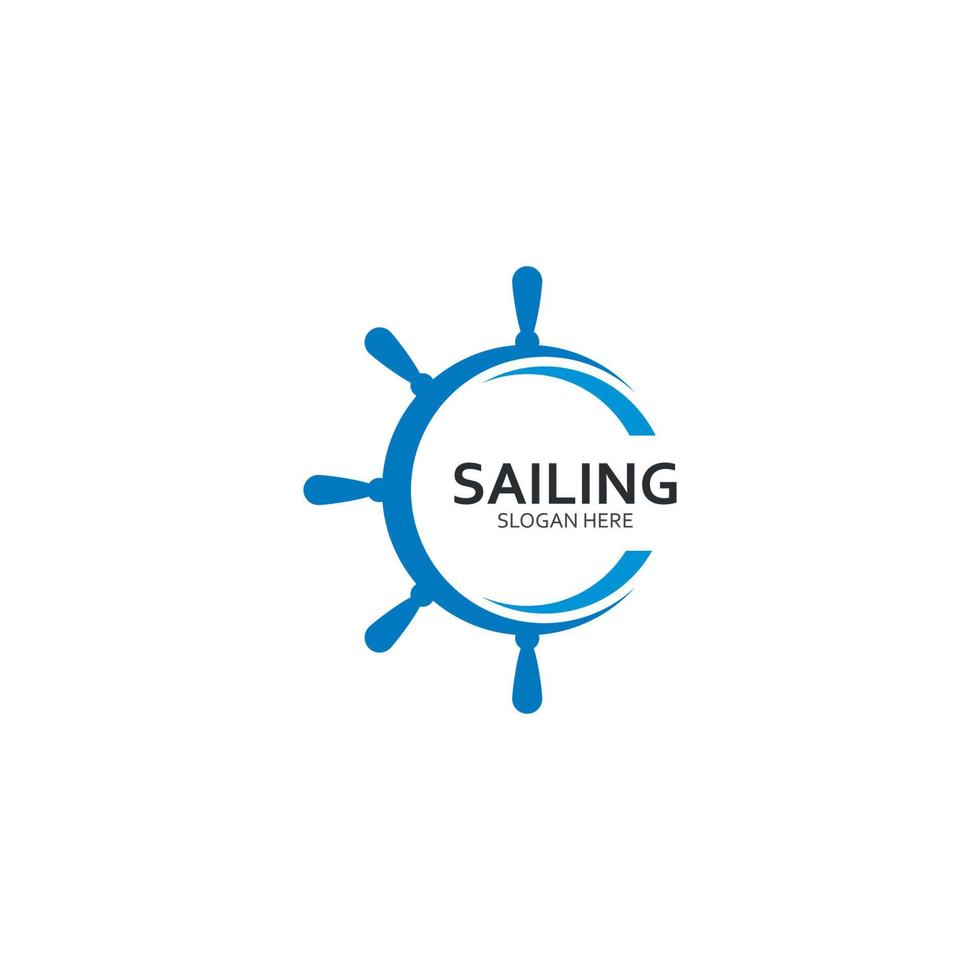 ship steering for sailing logo vector icon illustration template