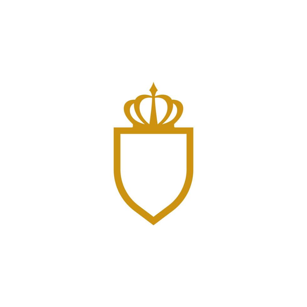 Crown with shield logo vector icon template
