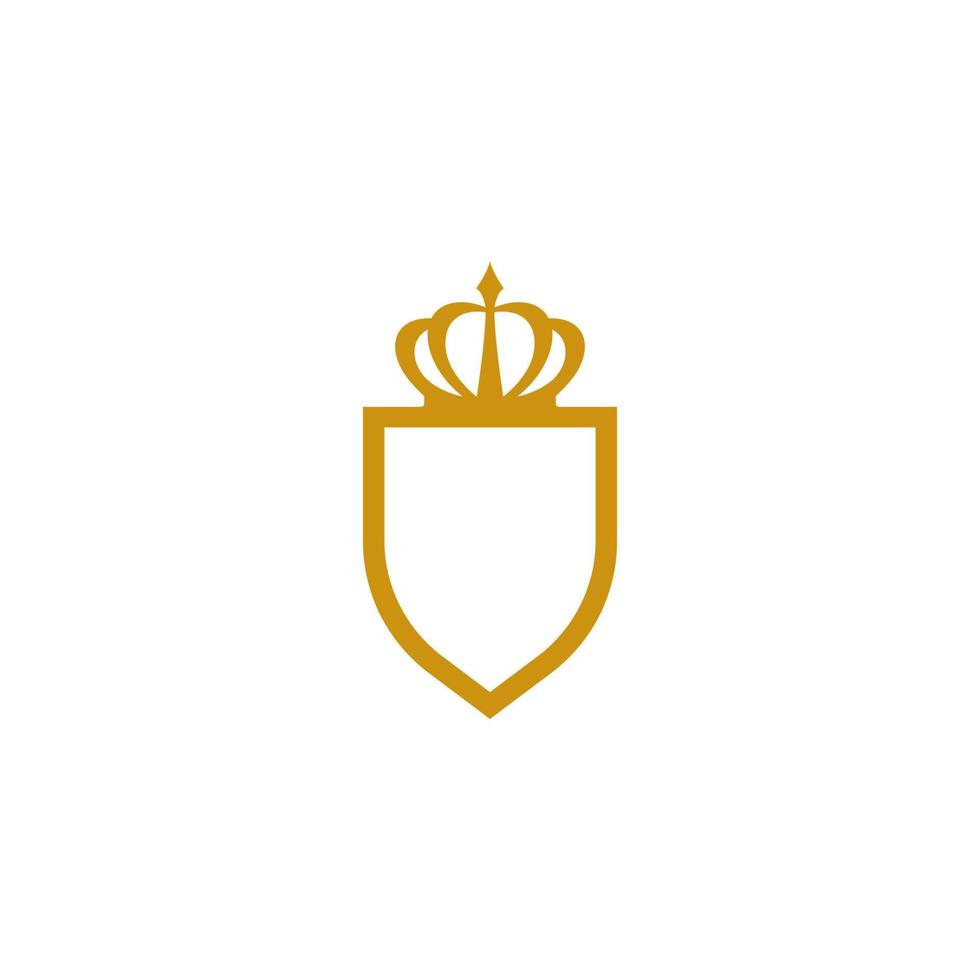 Crown with shield logo vector icon template