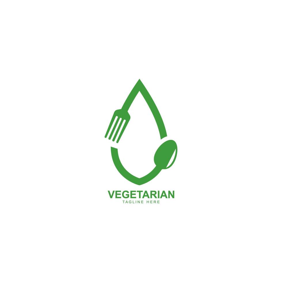 ilustración de icono de vector de logotipo de comida vegetariana saludable para humanos