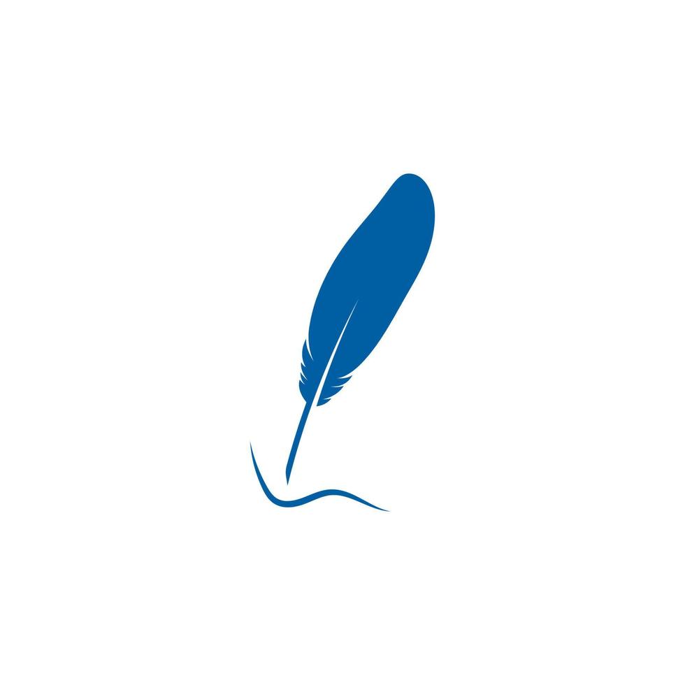 feather pen logo template vector icon